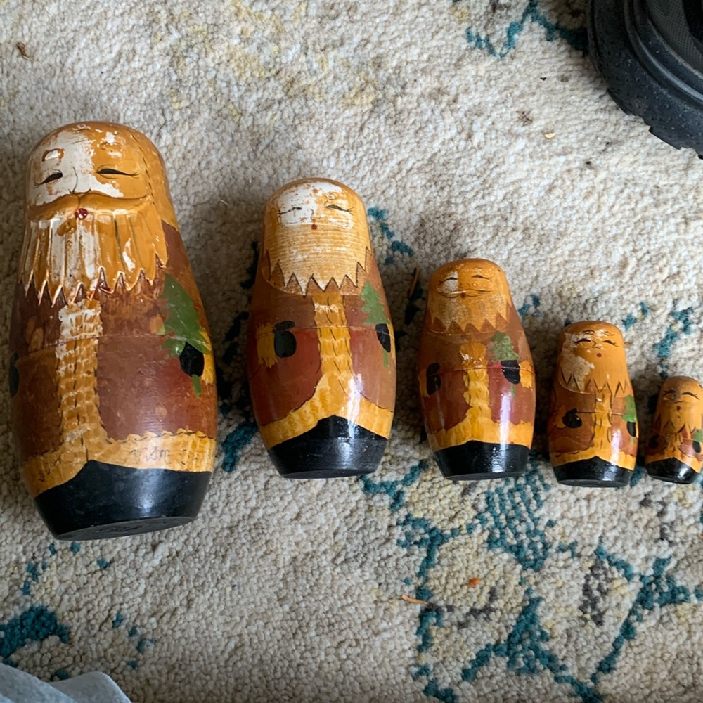 Vintage Nesting Dolls of Father Christmastmas